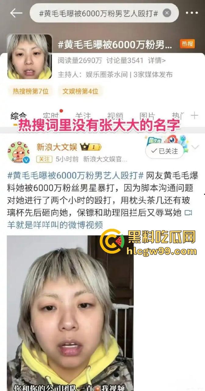抖音黄毛毛自爆，6000万粉丝顶流男艺人『张大大』酒店暴打女编剧，2小时枕头玻璃杯狂砸，逼她下跪道歉！-24